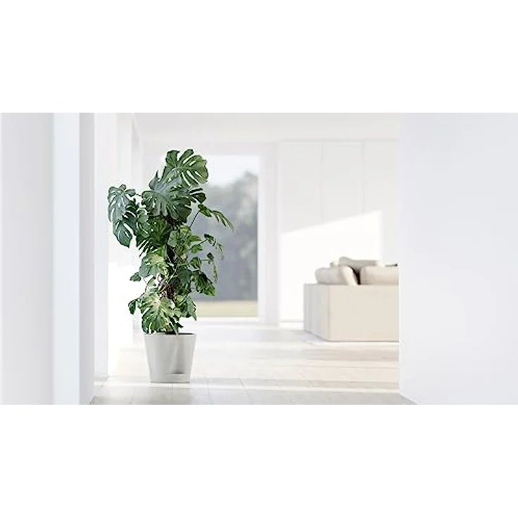 ECOPOTS Blumentopf Venice 2 mit Bewässerung Weiss - Durchmesser Ø 30 cm rund groß - Pflanzentopf aus Recycling Kunststoff - Übertopf mit Wasserversorgung modern für Indoor und Outdoor Weiß – Bild 3