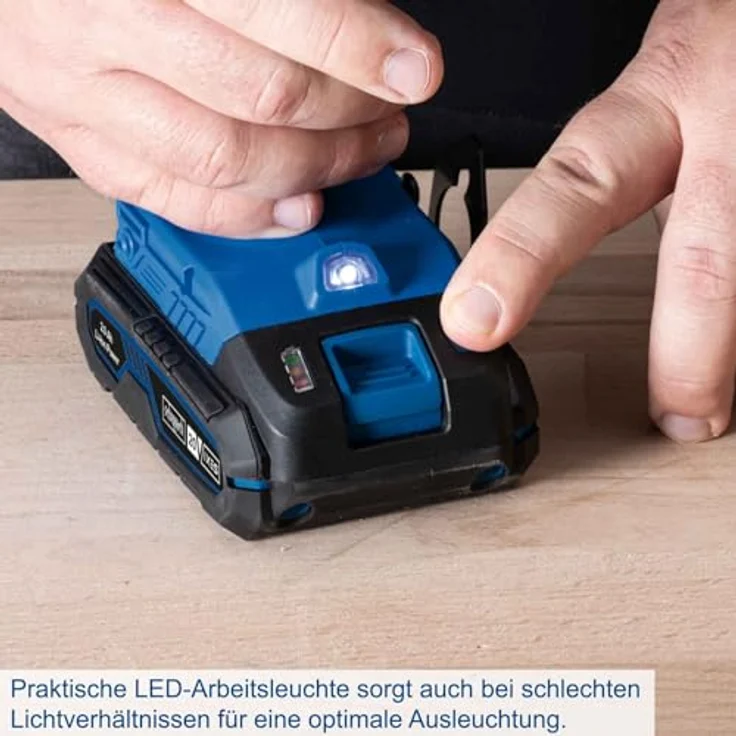 Scheppach C-DTB74/2-12 Akkubohrschrauber 18V, 50 Nm, 2×2Ah Akkus, 13 mm Metallfutter, LED, Spindel Lock, Ladegerät – Bild 5