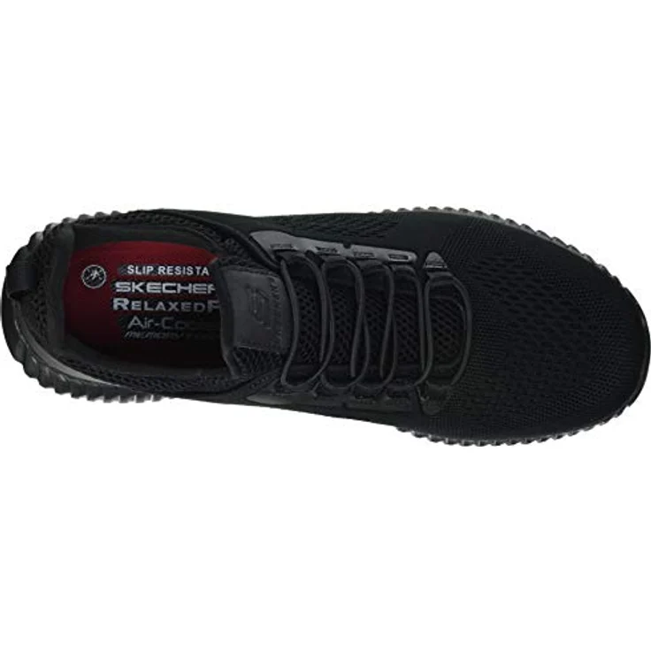 Skechers CESSNOCK, Berufsschuh Schnürschuh für Gastronomie und Pflege, Schwarz, mit stretch bungee Schnellschnürung und Skechers Air-Cooled Memory Foam – Bild 5