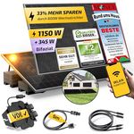 Solakon 1150W Balkonkraftwerk 800W - 575W Solarmodule, upgradebarer Wechselrichter, inkl. Halterung, 5m Kabel