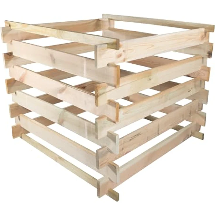 NATIV Komposter Garten, Holzkomposter Stecksystem, 88 x 88 x 73 cm, zertifiziertes Holz, 400 Liter Kapazität – Bild 1