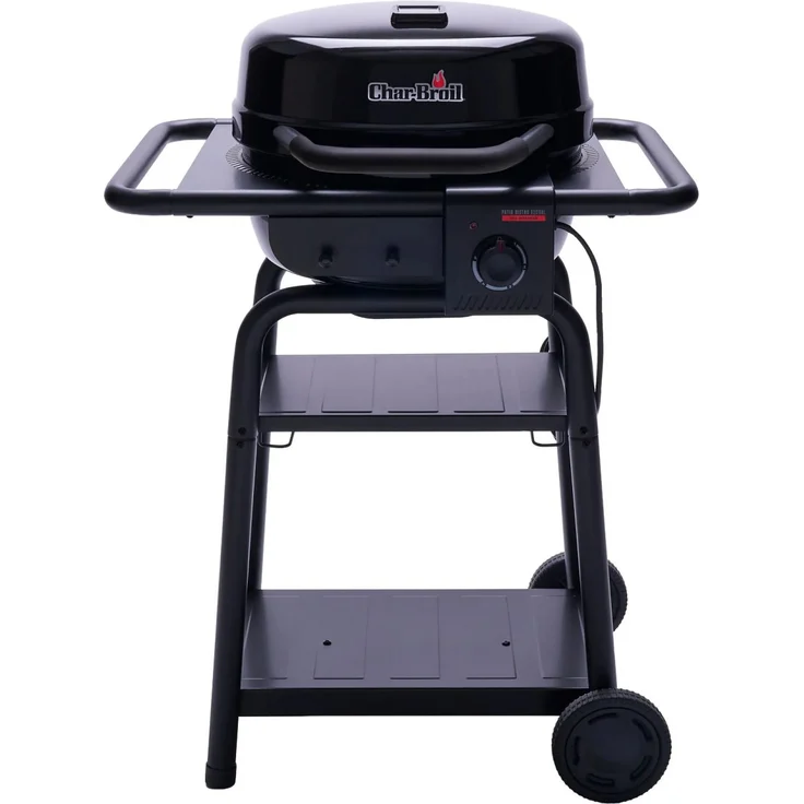 Char-Broil Patio Bistro E2Coal, Elektrogrill mit Hybrid Power 2.100 W, Schwarz, TRU-Infrared Technologie, mobil mit 3 m Kabel und Ablagefläche