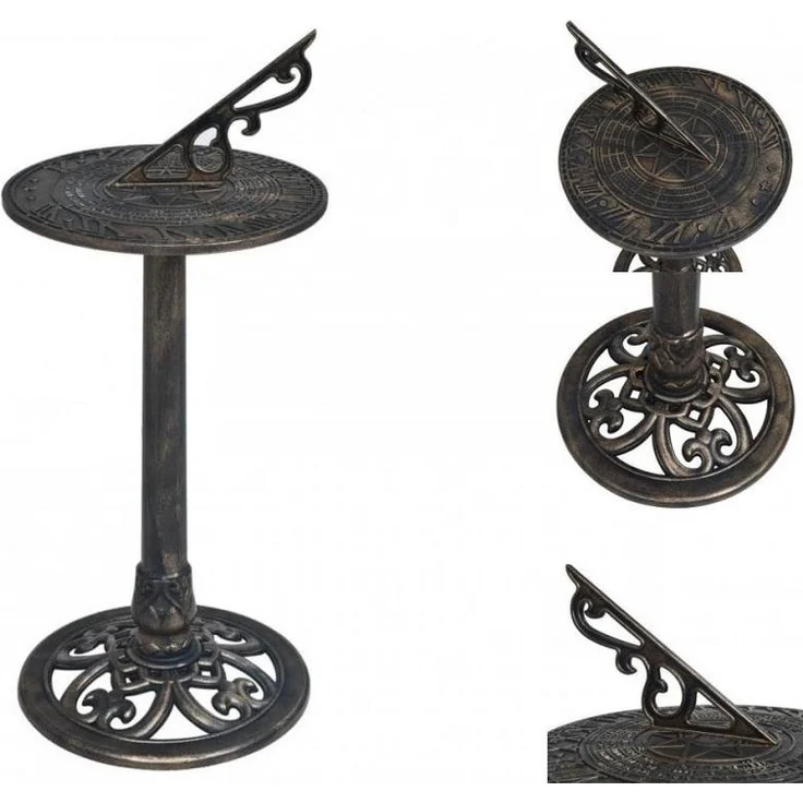 vidaXL Vogeltränke Sonnenuhr Bronze 35,5 x 82 cm Kunststoff – Bild 1