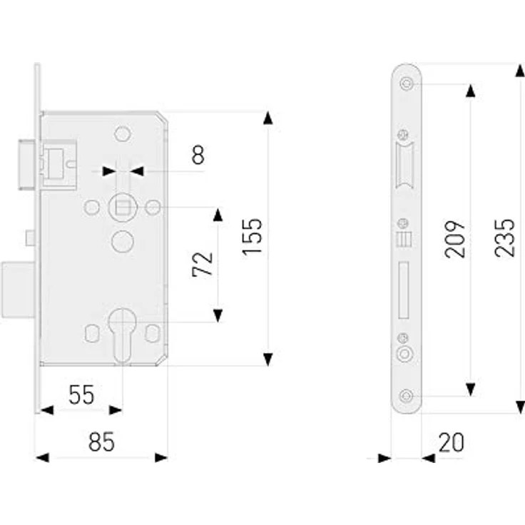 ABUS Einsteckschloss TKZ40, edelstahl, 45551 – Bild 8
