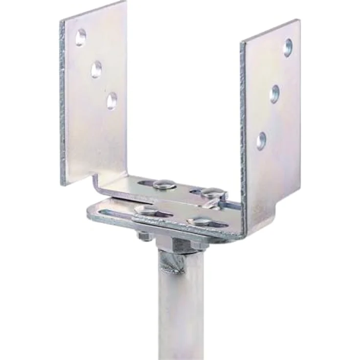 Alberts U-Pfostenträger | höhen- und breitenverstellbar und zum Aufschrauben | galvanisch gelb verzinkt | Breite 71 - 161 mm | Höhe 150 - 190 mm 
(218058) – Bild 4