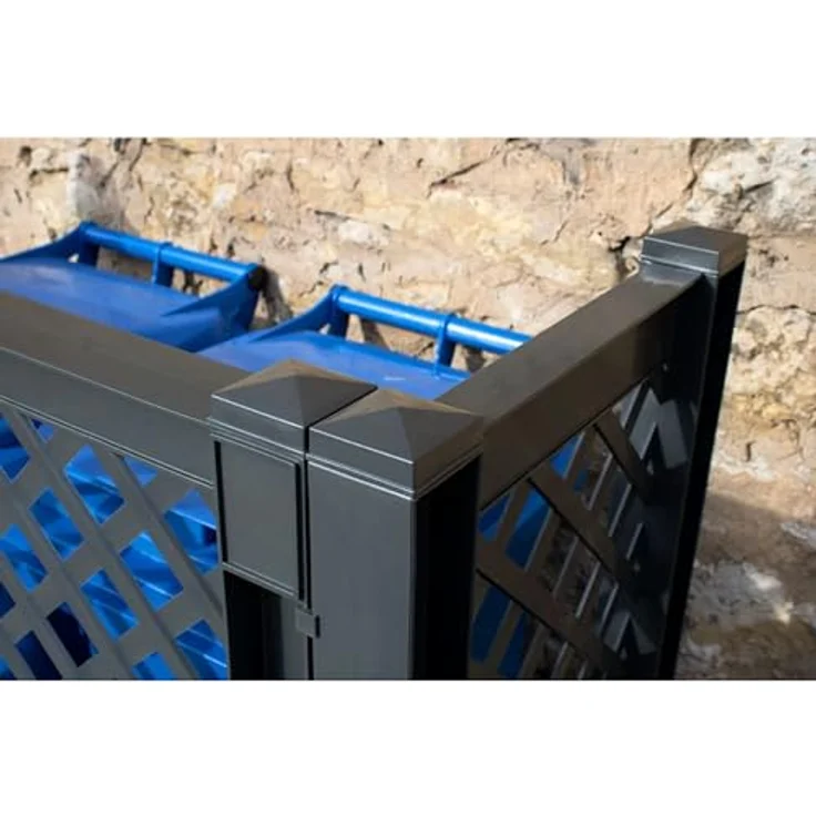 KHW Spalier, Sichtschutz für Mülltonen, 110x49x119 cm, robust und wetterfest, grün – Bild 6