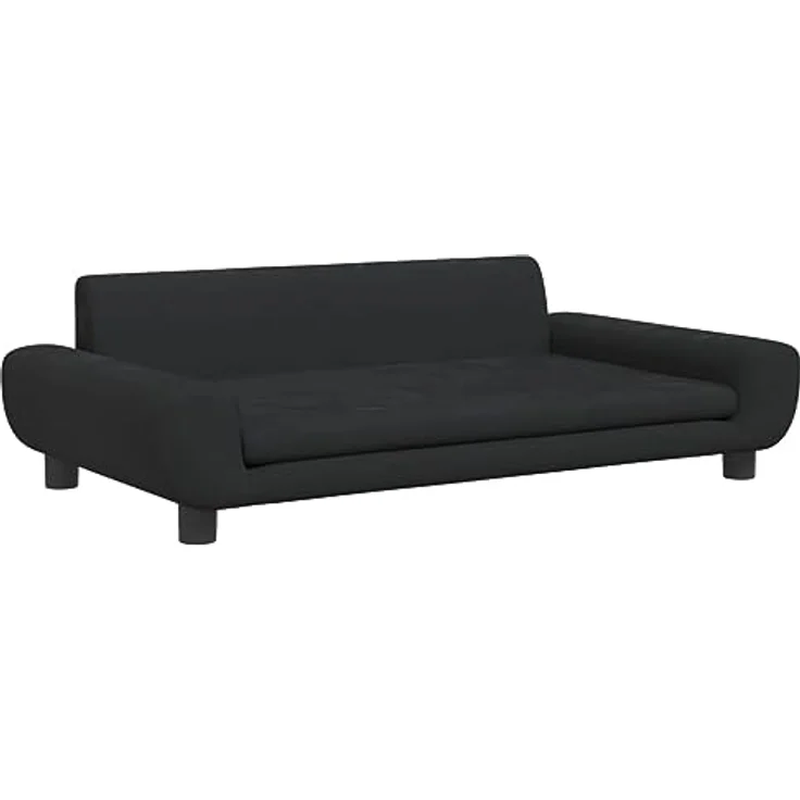 vidaXL Hundebett, Hundekissen mit weicher Polsterung, Hundesofa Hundecouch für kleine Hunde Haustiere, Haustierbett Katzenbett, Schwarz Samt – Bild 1