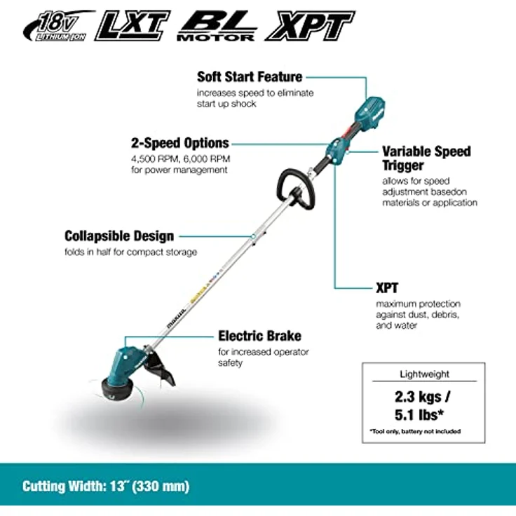 Makita DUR192LZX1 Akku Rasentrimmer ohne Akku, ohne Ladegerät 18 V Schnittbreite (max.): 300 mm – Bild 2