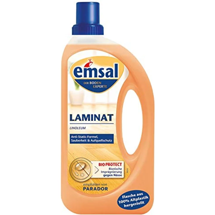 emsal LAMINAT Holzreiniger 1,0 l - Bionisch imprägnierte Bodenpflege mit BIOPROTECT-Formel und antistatischem Schutz – Bild 1