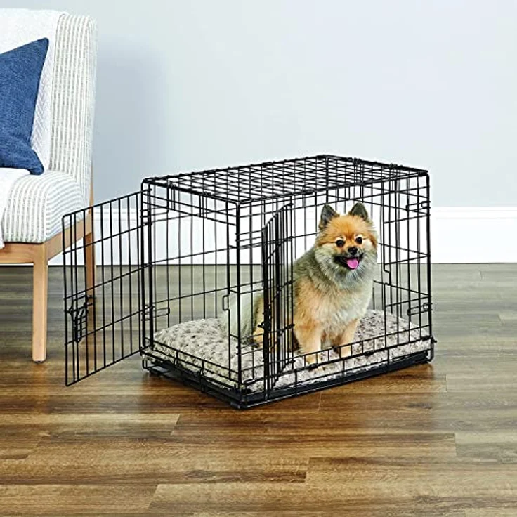 Midwest Homes for Pets Hundekäfig, Einzel- und Doppeltür, inkl. auslaufsicherer Pfanne, bodenschonenden Füßen und neuen patentierten Funktionen – Bild 2