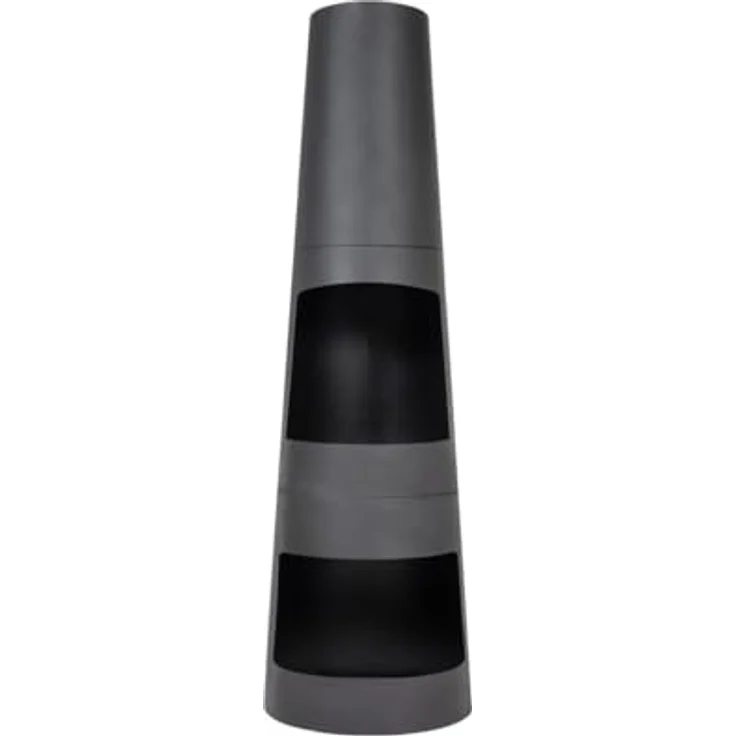 Buschbeck La Hacienda Feuersäule Circo Black mit Holzfach, Stahl, 125 x Ø 35 cm – Bild 1