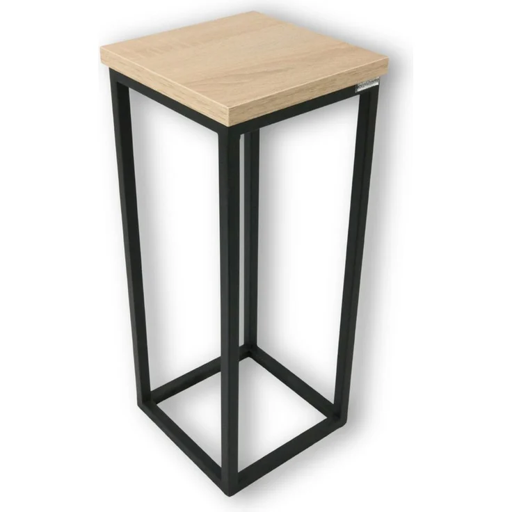 holz4home® Blumenständer Dekoständer MDF Sonoma Eiche mit Metallgestell, Loft- und Industriestil, natürliche Eleganz – Bild 1