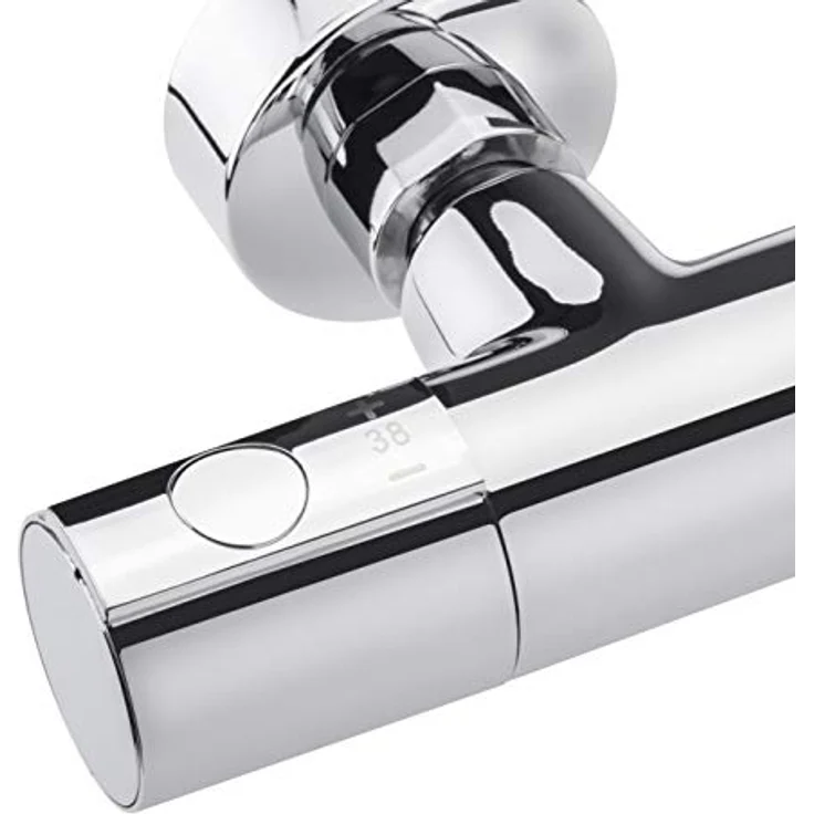 CORNAT Brausethermostat Derval, Hochdruck Duscharmatur aus verchromtem Messing, Silber – Bild 2