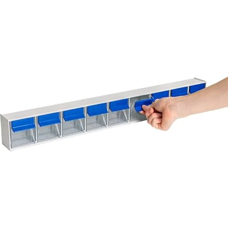 hünersdorff 460300 Klarsichtbehälter MultiStore Lagersystem, 9 transparente und herausnehmbare Behälter, Lichtgrau, hochschlagfester Kunststoff – Bild 4