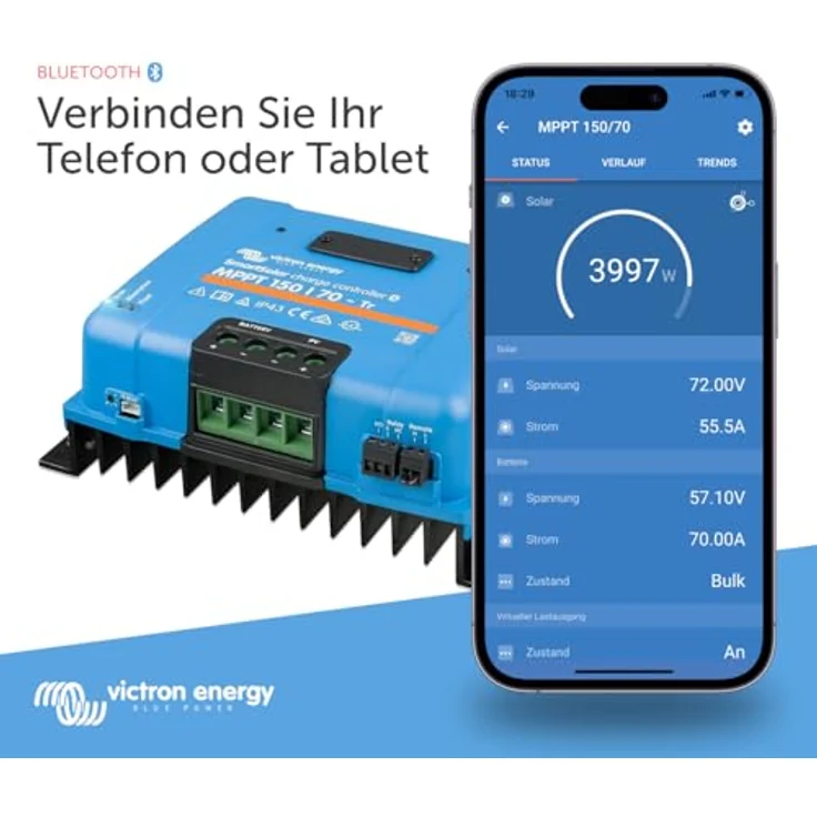 Victron Energy SmartSolar MPPT Tr 150V 70 Amp 12/24/36/48-Volt Solar Laderegler (Bluetooth) – Bild 2
