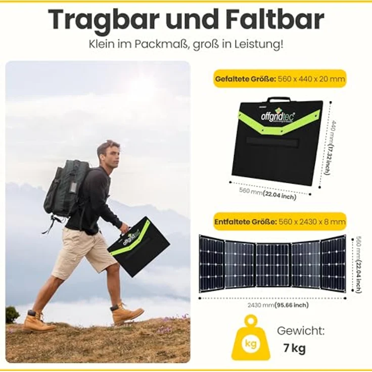 Offgridtec FSP-2 200W Faltbares Solarmodul mit Sunpower Back-Contact Zellen ohne Laderegler – Bild 3