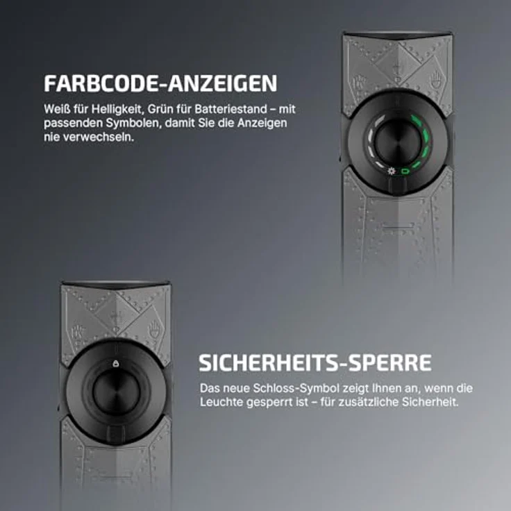 OLIGHT ArkPro Taschenlampe, 1500 Lumen led, aufladbar, mit UV- und Grünlicht, 205m Leuchtweite, IPX7 wasserdicht, Phantom Squadron – Bild 5