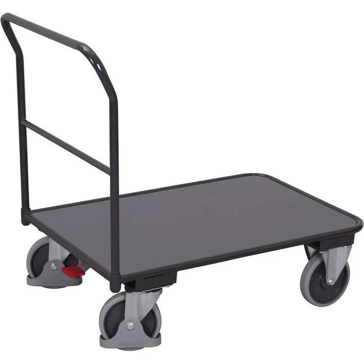 CORDES Schiebebügelwagen, Transportwagen RAL 7016 anthrazit, MDF-Ladefläche 850 x 495 mm, kompakte Bauform 950 x 500 x 990 mm, ergonomische Ladehöhe 260 mm