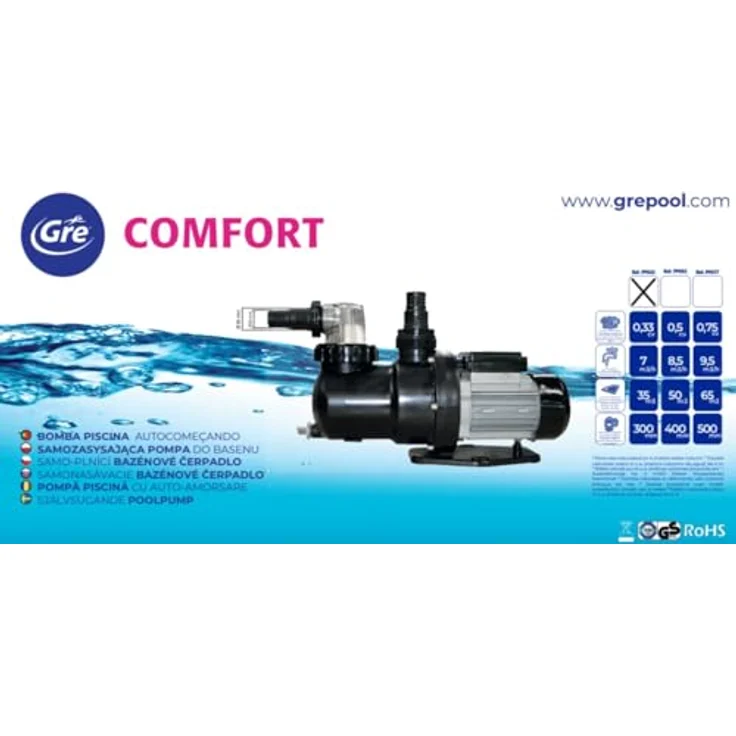 Gre Filterpumpe 2024, Metall, 17.5x26.5x40.75 cm, Schwarz, für Pools und Wasserspaß – Bild 8