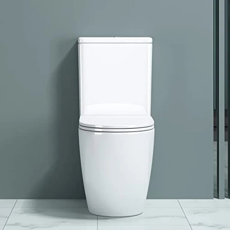 doporro Stand-WC mit Spülkasten komplett S179T neu inkl. Softclose Absenkautomatik 36x63x82cm Toilette weiß spülrandlos – Bild 3
