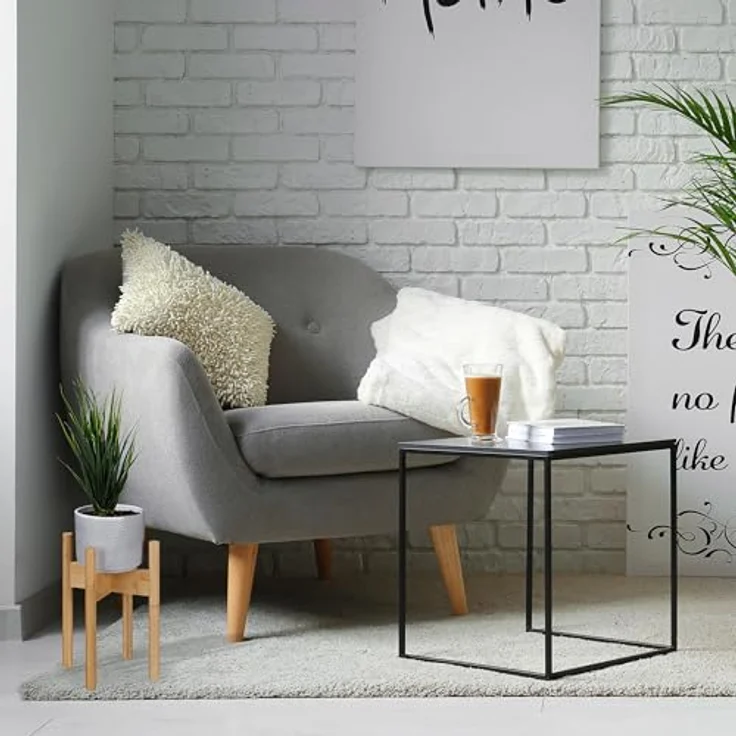 relaxdays Blumenständer Pflanzenständer im 3er Set, XL aus natürlichem Bambus, geeignete Höhen für Blumentöpfe bis 29 cm Durchmesser, Farbe: Natur – Bild 3