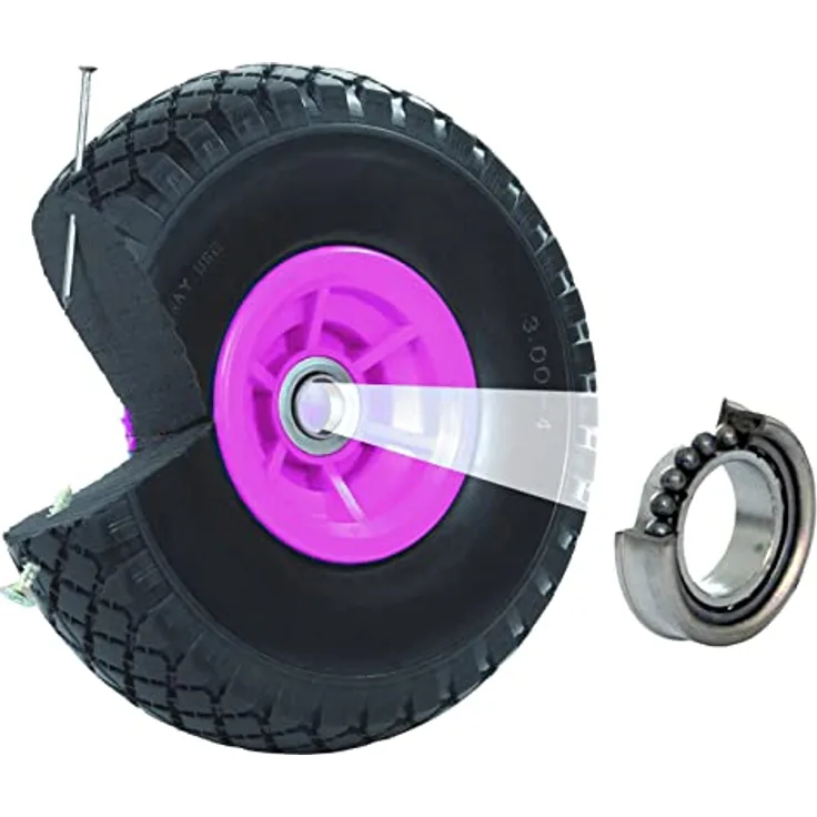 TRUTZHOLM Sackkarrenrad Vollgummi 260x85mm PU pannensicher 3.00-4 Ersatzrad für Sackkarre Rad Reifen Ersatzrad