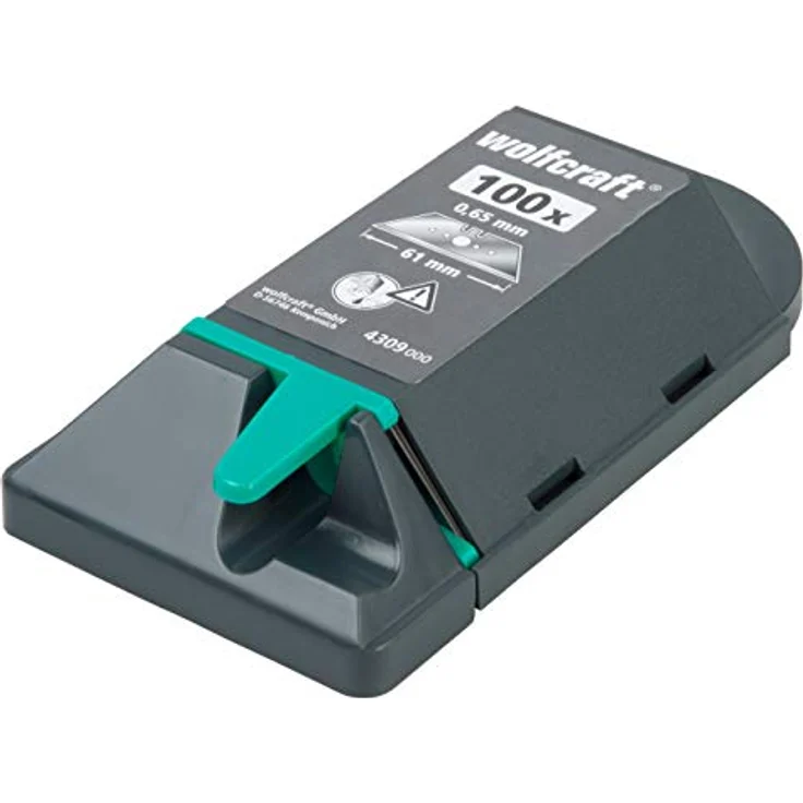 Wolfcraft 100 Profi-Trapezklingen in Spenderbox, 0.65 x 61 mm, 4309000 – Bild 1