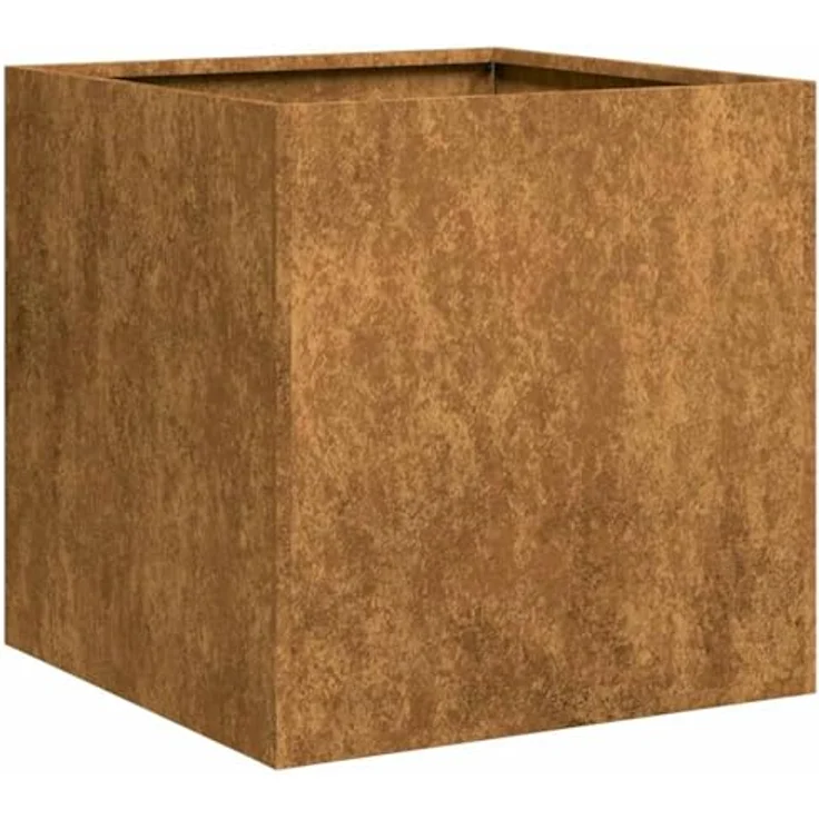 vidaXL Pflanzkübel Rostig 40x40x40 cm Wetterfester Stahl, Garten-Garten-Pflanzkübel, Outdoor-Pflanzgefäß, Hochbeet, Braun – Bild 1