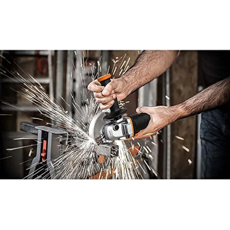 WORX WX800.9 Li-Ion Akku-Winkelschleifer 20V Kompakter Schleifer mit schmalem Körper und Zusatzhandgriff schleift und schneidet alle Materialien mit optimaler Kontrolle Ohne Akku und Ladegerät 115 mm Akku – Bild 5