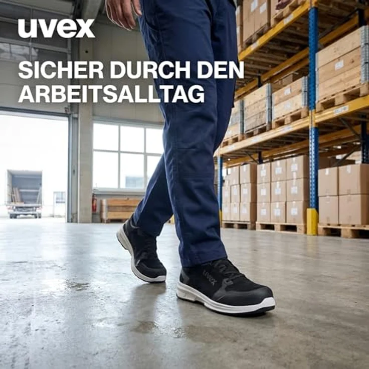 Uvex uvex 1 sport Halbschuh S3L SRC Arbeitsschuh, atmungsaktives Hightech-Mikrovelours, schwarz – Bild 10