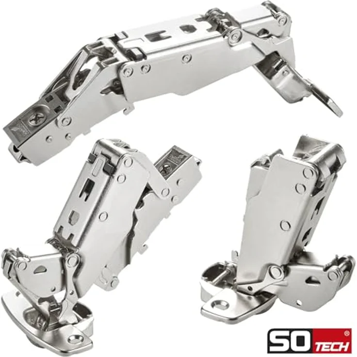 SOTECH Weitwinkelscharnier 165° Sensys 8657i Eckanschlag (vorliegend) Null-Einsprung, Soft-Close und Schließautomatik, Schnellmontage inkl. Montageplatte Höhe 0 mm – Bild 3