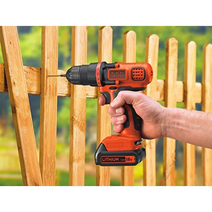 Black+Decker Li-Ion Akku-Bohrschrauber (18V Planetengetriebe, 10(+1) Drehmomentstufen, LED-Arbeitslicht, ergonomischer Softgriff, 1 Doppelbit, ohne Akku und Ladegerät) BDCDD18N – Bild 3
