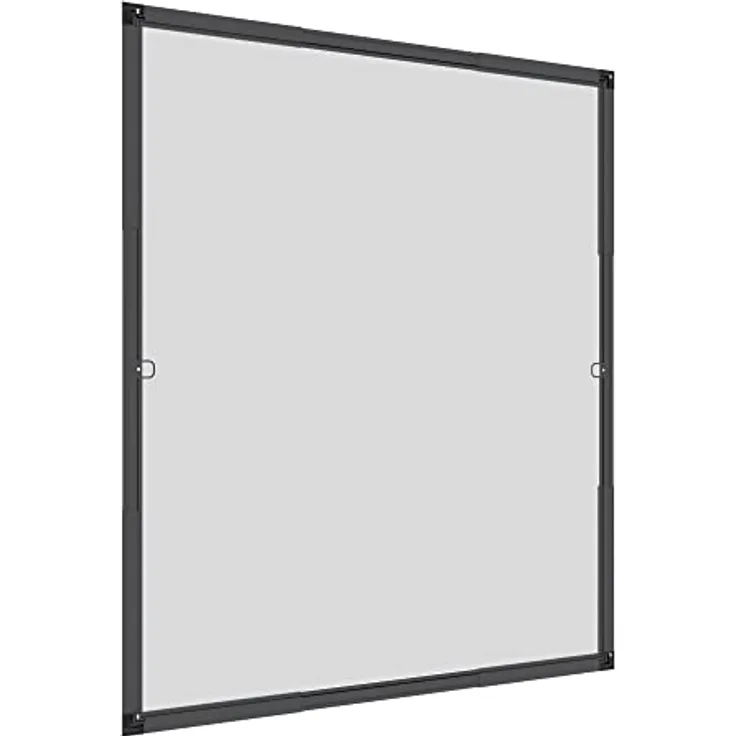Windhager Insektenschutz teleskopierbares Fliegengitterfenster Flexi Fit, Spannrahmen-Fenster, Teleskopfenster ohne Sägen, Selbstbausatz 130 x 150 cm, Anthrazit, 04306