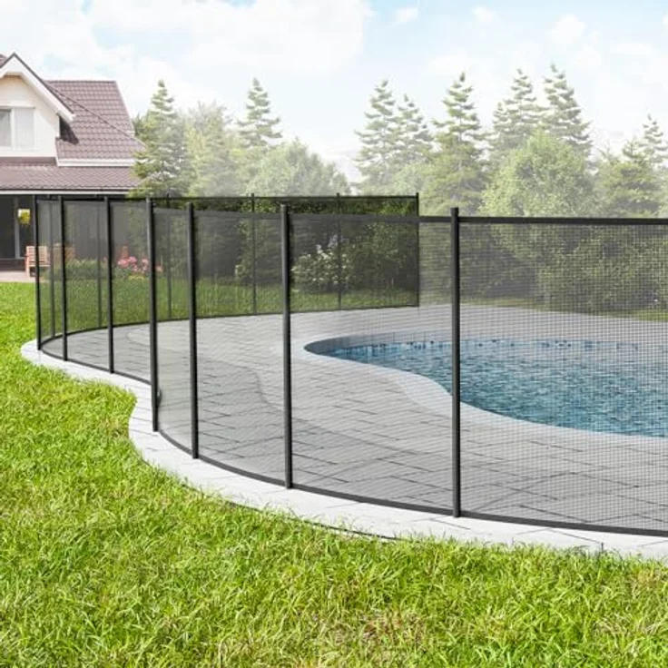 VEVOR Poolzaun, 1,21 x 21,95 m abnehmbarer Kindersicherheits-Poolzaun, Schwarz, einfache DIY-Installation, 340 g Teslin-PVC-Netz, schützt Kinder und Haustiere – Bild 8