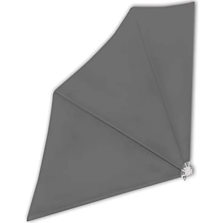 vidaXL Faltbarer Balkonfächer Grau, 140×140 cm, wasser- und schmutzabweisend, UV- und witterungsbeständig, pulverbeschichteter Stahlrahmen