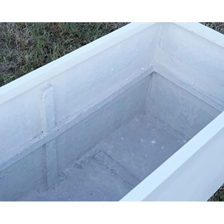 Elegant Einrichten Pflanzkübel Fiberglas Rechteckig 120x50x55cm, Perlmutt-Weiß, UV-beständig und wasserdicht – Bild 6