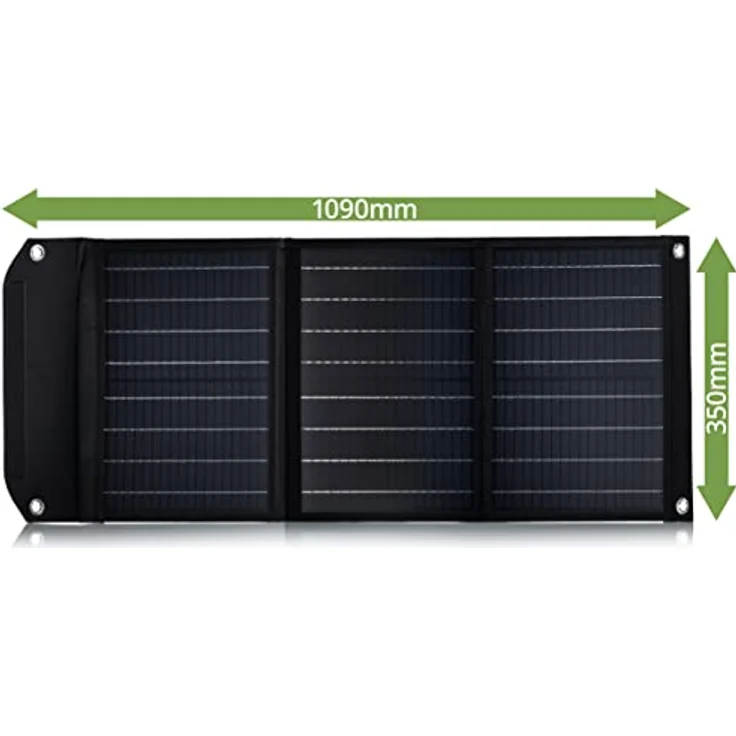 Bresser Mobiles Solarpanel 40W, staub- und wasserabweisend, 3x USB-Ausgänge für Smartphones & Tablets, schwarz – Bild 8