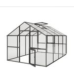 KGT Gewächshaus "Ortasia IV", anthrazit-grau, 12,7 m² mit 4 mm ESG und 10 mm HKP, inklusive automatischem Fensteröffner