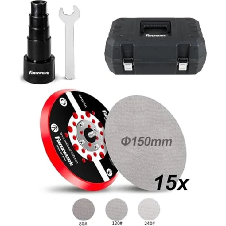 FANZTOOL 350W bürstenlosen Exzenterschleifer mit 150mm Schleifteller Klett. – Bild 6
