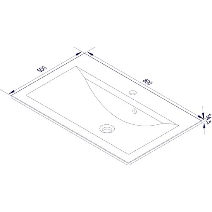Fackelmann Glasbecken, Waschtisch aus Glas 80 x 14,5 x 50 cm, fürs Badezimmer und WC, mintgrün – Bild 3