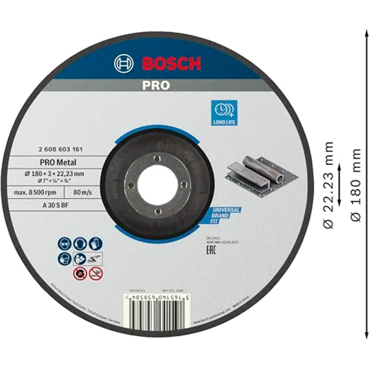 Bosch Trennscheibe Zündkabel Standard For Metal A 30 S BF 22,23 mm 3,0 mm, grau, 2608603161 – Bild 2