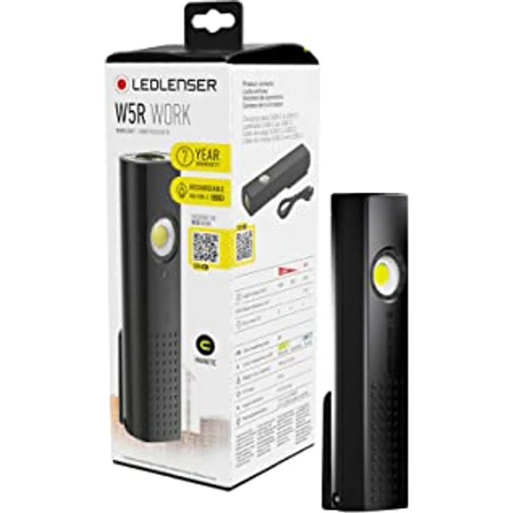 Ledlenser W5R Work Stablampe LED Werkstatt | KFZ Lampe 600 Lumen | LED Baulampe mit Akku | 6 Stunden Leuchtdauer | Werkstattlampe | LED Lampe | Arbeitsleuchte aufladbar