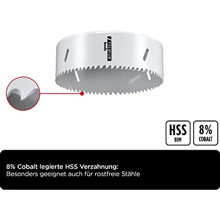 kwb Ø 127 mm Lochsäge HSS-Bi-Metall 598127 (Vario-Zahnung, 8% Cobalt, hohe Rundlaufgenauigkeit) – Bild 4