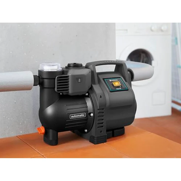 GARDENA Hauswasserautomat 3500-4E: Robuste Hauswasserpumpe, vollautomatisch, mit LED-Blinklicht-Frequenz, Fördermenge 3500 l/h, Thermoschutzschalter, Trockenlaufsicherung (1757-20) Hauswasserwerk 40 / 4,0 m 4 bar Ansaughöhe 7 m – Bild 4