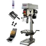 ELMAG KBM 16 T VARIO SET-Aktion, Keilriemen-Tischbohrmaschine mit 550 W, Drehzahleinstellung, inkl. HSS-Spiralbohrerkassette und Laser-Bohranzeige