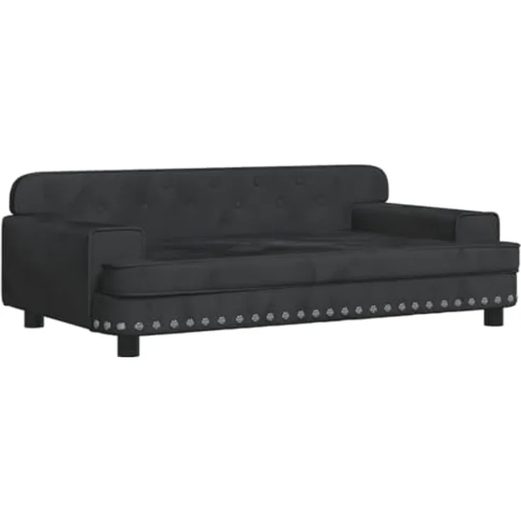 vidaXL Hundebett Schwarz 90x53x30 cm Samt