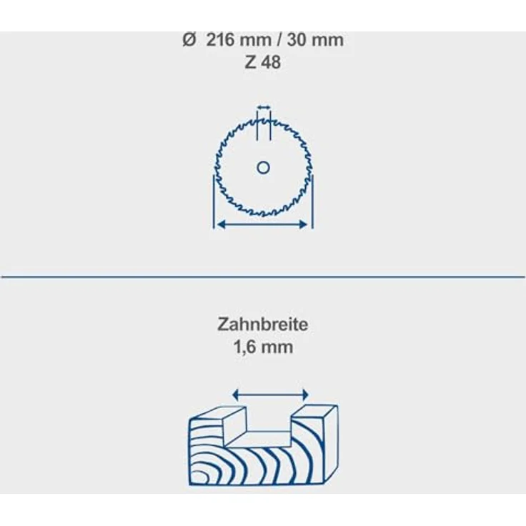 Scheppach Sägeblatt für Kappzugsäge HM216 - HM90MP - HM90SL | Ø216 x 30 x 2,8 mm | 28 Zähne | geeignet für Hart- und Weichholz, gängige Kunststoffe | Original Ersatz Kreissägeblatt | 7901200705 – Bild 2