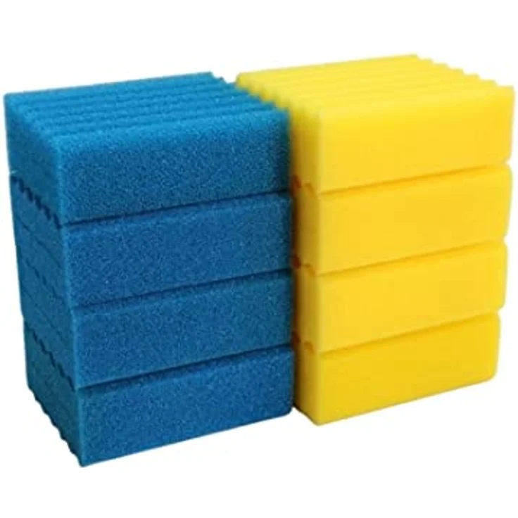 AquaOne Ersatzschwämme für CBF-350B CBF-550 Teichfilter, 4 blaue und 4 gelbe Schwämme, hohe Wasserdurchlaufmenge, einfach zu reinigen – Bild 2