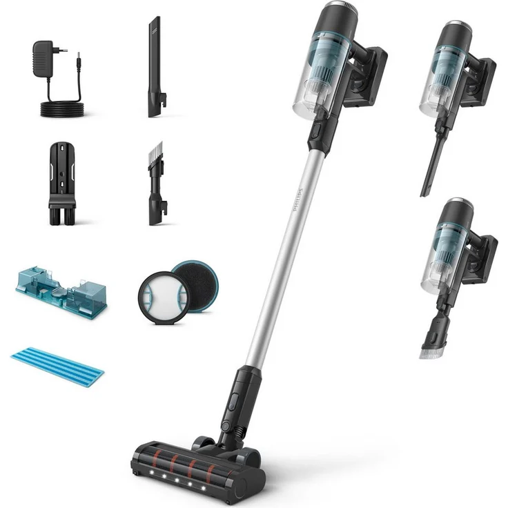 Philips Nass-Trocken-Sauger XC3133/01 Aqua 3000 Series “Tierexperte”, 50,4 W, beutellos, mit bis zu 60 Minuten Laufzeit und aufsteckbarem Aqua-Modul