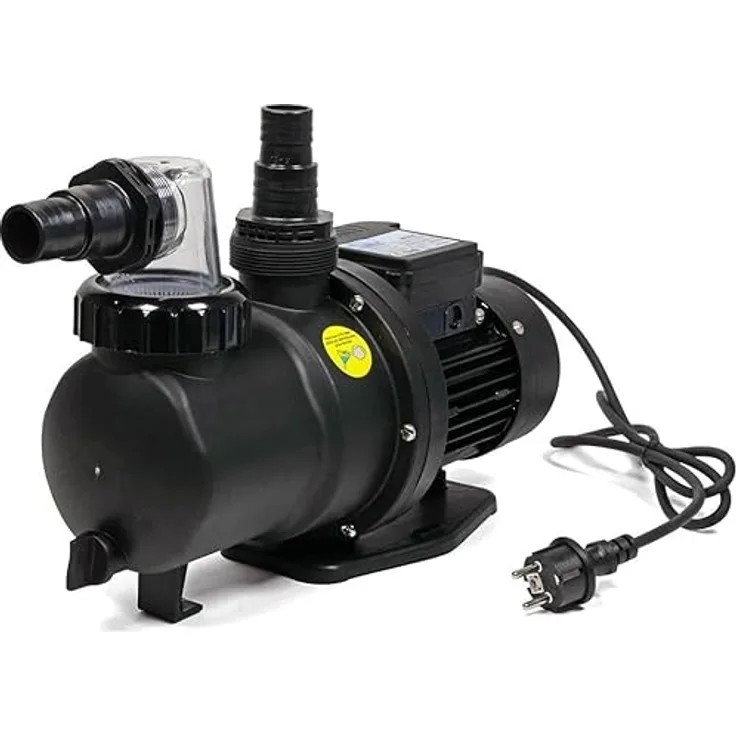 COIL Filterpumpe Poolpumpe, Selbstansaugende Umwälzpumpe mit 7000-12000 l/h, Vorfilter 250-600 W, IPX5, 230V/50Hz